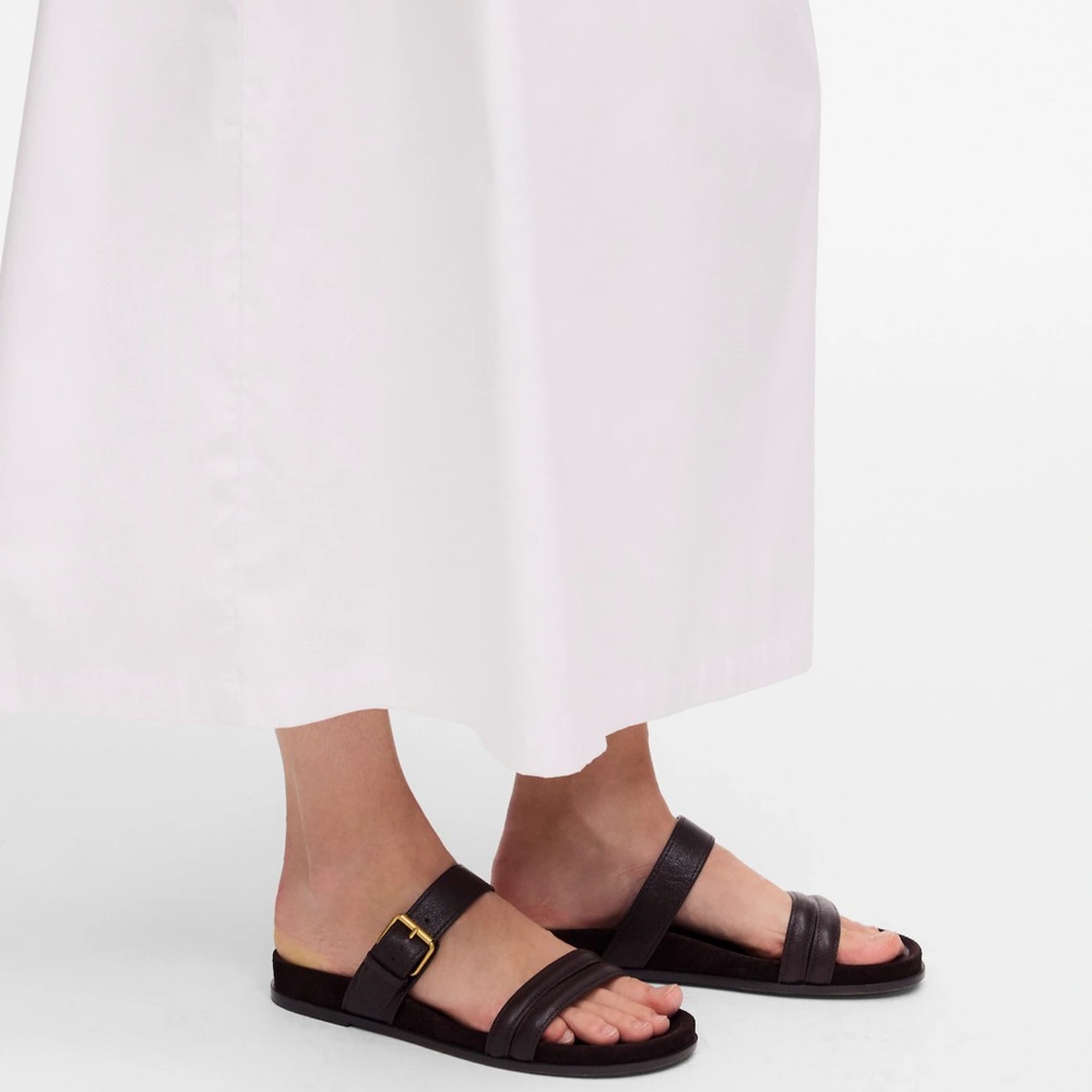 Madewell The Dara Double-Strap Slide Sandal in Dark Carob Brown Size 7.5 - Picture 4 of 12